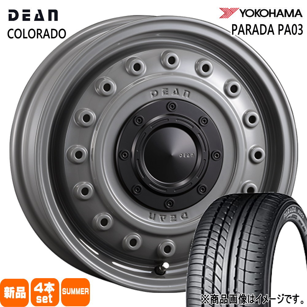 165/55R14 C 95/93N LT パラダ PA03 PARADA PA03 ヨコハマ YOKOHAMA 新品 夏用 サマータイヤ ホイール 4本セット CRIMSON DEAN COLORADO 14×4.5+43 4/100|タイヤショップ78