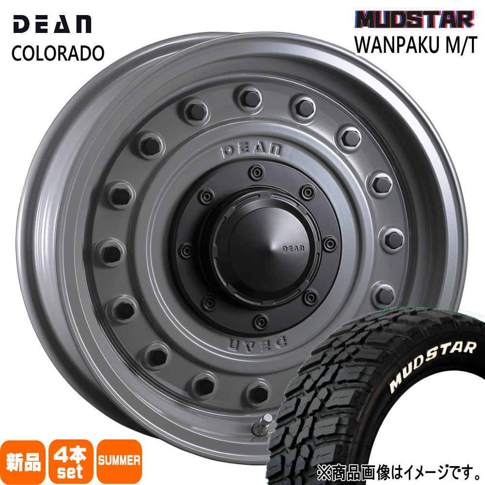 185/85R16 105/103L ワンパク MT WANPAKU MT マッドスター MUDSTAR 新品 夏用 サマータイヤ ホイール 4本セット CRIMSON DEAN COLORADO 16&times;5.5+20 5/139.7｜タイヤショップ78