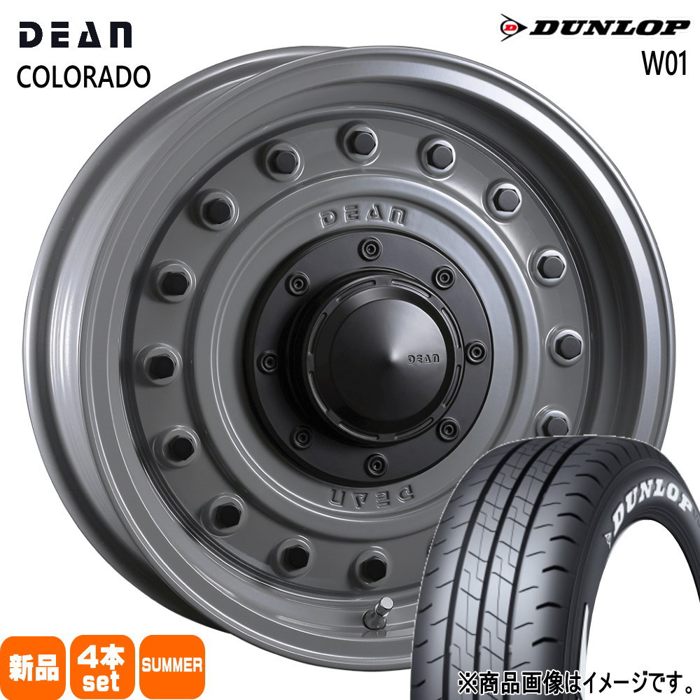 215/65R16 109/107 LT W01 W01 ダンロップ DUNLOP 新品 夏用 サマータイヤ ホイール 4本セット CRIMSON DEAN COLORADO 16&times;6.5+38 6/139.7｜タイヤショップ78