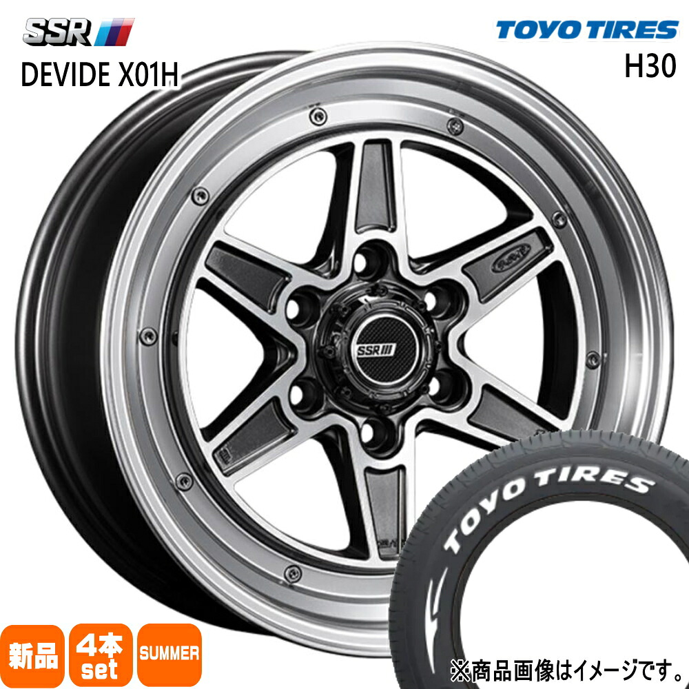 215/65R16 109/107R LT エイチサンジュウ H30 トーヨータイヤ TOYOTIRES 新品 夏用 サマータイヤ ホイール 4本セット SSR DEVIDE MK-6 16&times;6.5+38 6/139.7 16インチ｜タイヤショップ78