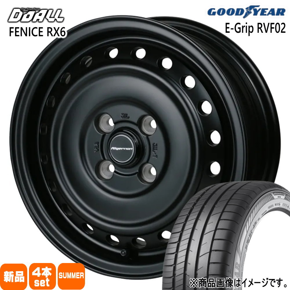 165/65R14 79H エフィシェントグリップ RVF02 EfficentGrip RVF02 グッドイヤー GOODYEAR 新品 夏用 サマータイヤ ホイール 4本セット DOALL ALGERNON FENICE RX6 14&times;5.0+45 4/100｜タイヤショップ78