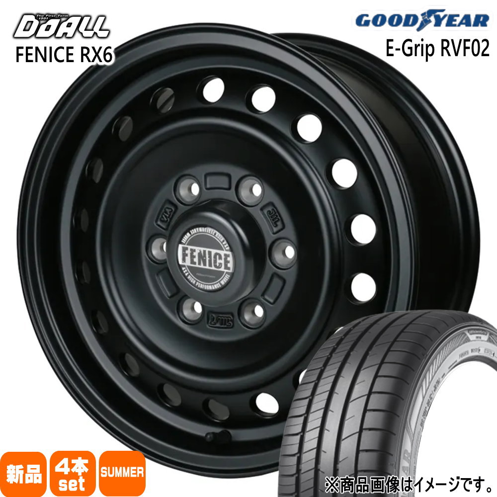 215/65R16 98H エフィシェントグリップ RVF02 EfficentGrip RVF02 グッドイヤー GOODYEAR 新品 夏用 サマータイヤ ホイール 4本セット DOALL ALGERNON FENICE RX6 16&times;6.5+38 6/139.7｜タイヤショップ78 105,331円