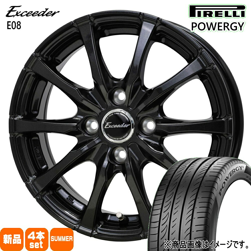 195/60R16 89H パワジー POWERGY ピレリ PIRELLI 新品 夏用 サマータイヤ ホイール 4本セット HOT STUFF CORPORATION Exceeder E08 16×6.0+50 4/100|タイヤショップ78