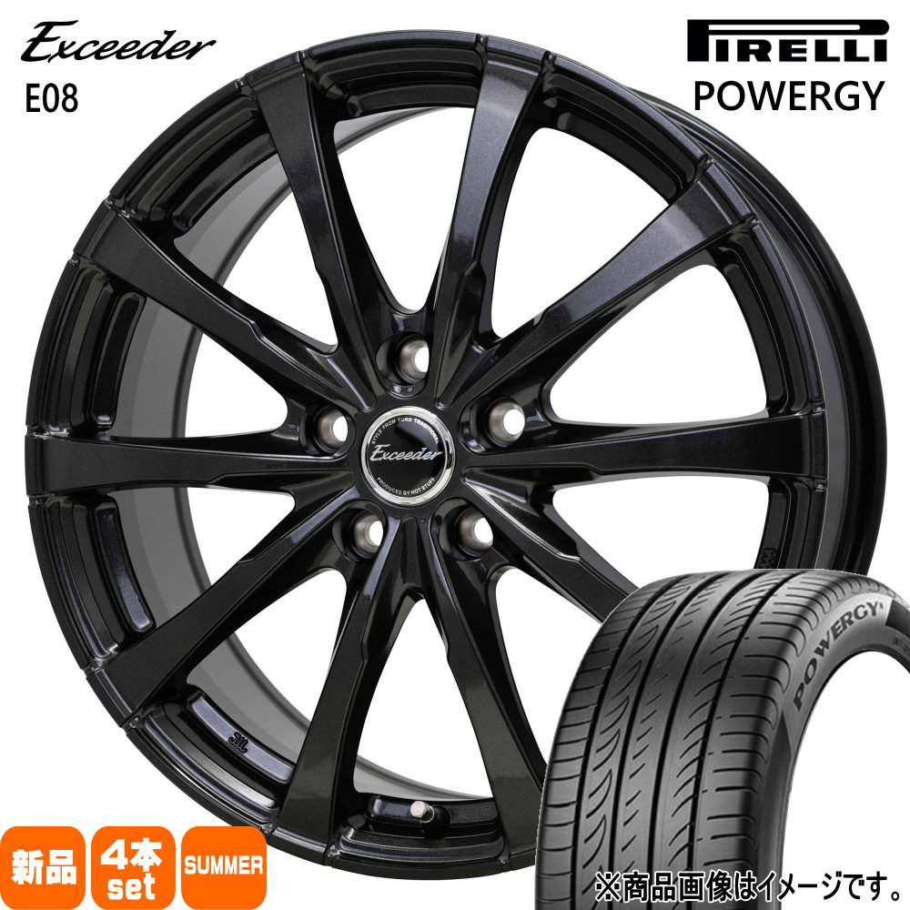 205/55R16 91V パワジー POWERGY ピレリ PIRELLI 新品 夏用 サマータイヤ ホイール 4本セット HOT STUFF CORPORATION Exceeder E08 16×6.5+37 5/114.3|タイヤショップ78