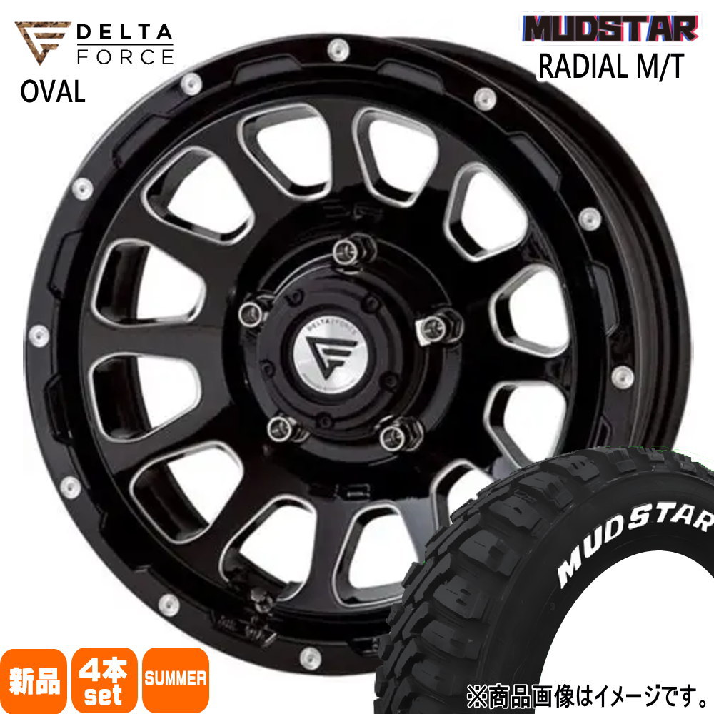225/70R16 103S ラジアル MT RADIAL MT マッドスター MUDSTAR 新品 夏用 サマータイヤ ホイール 4本セット DELTA FORCE OVAL 16×6.0-5 5/139.7|タイヤショップ78