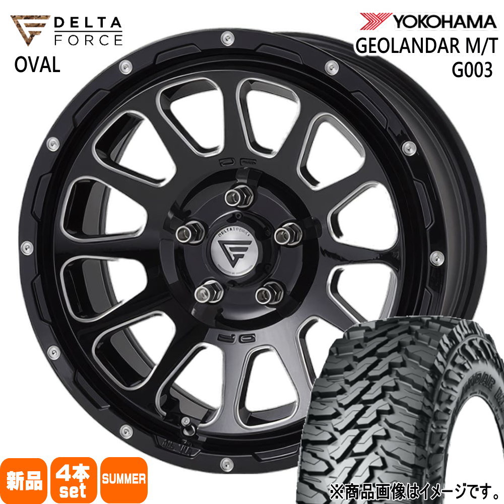 225/70R16 103S ジオランダー MT G003 GEOLANDAR M/T G003 ヨコハマ YOKOHAMA 新品 夏用 サマータイヤ ホイール 4本セット DELTA FORCE OVAL 16&times;7.0+35 5/114.3｜タイヤショップ78