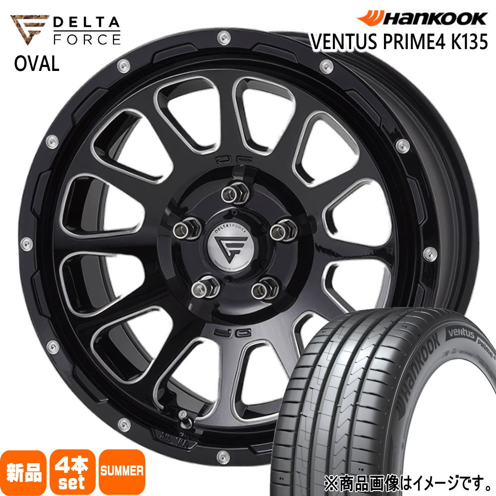 205/60R16 96V XL ベンタス プライム4 K135 Ventus Prime4 K135 ハンコック HANKOOK 新品 夏用 サマータイヤ ホイール 4本セット DELTA FORCE OVAL 16&times;7.0+42 5/114.3｜タイヤショップ78