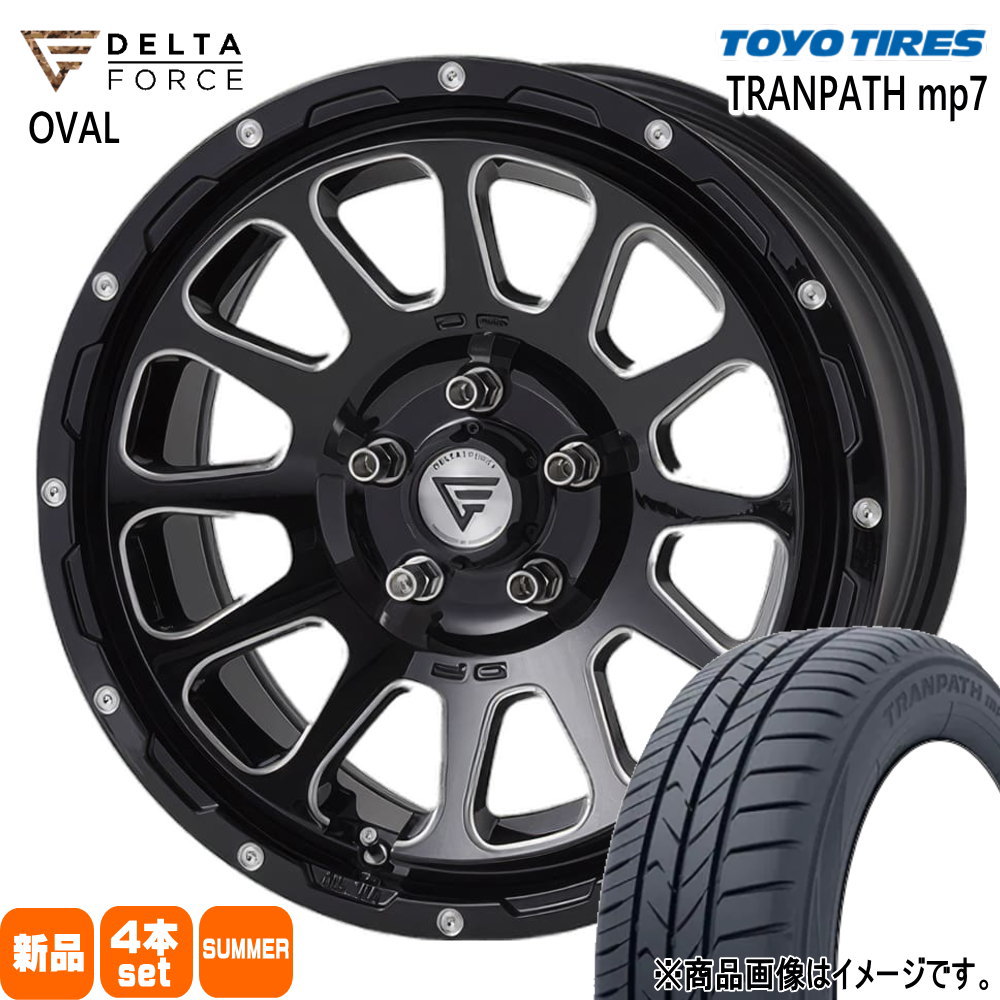 205/65R16 トランパス mp7 TRANPATH mp7 トーヨータイヤ TOYOTIRES 新品 夏用 サマータイヤ ホイール 4本セット DELTA FORCE OVAL 16×7.0+42 5/114.3|タイヤショップ78