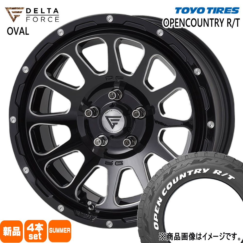 225/70R16 102/99Q LT オープンカントリー RT OPENCOUNTRY R/T トーヨータイヤ TOYOTIRES 新品 夏用 サマータイヤ ホイール 4本セット DELTA FORCE OVAL 16×7.0+42 5/114.3|タイヤショップ78