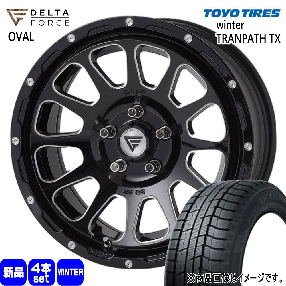 205/65R16 95Q ウィンタートランパス TX WinterTRANPATH TX トーヨータイヤ TOYOTIRES 新品 冬用 スタッドレスタイヤ ホイール 4本セット DELTA FORCE OVAL 16×7.0+42 5/114.3|タイヤショップ78