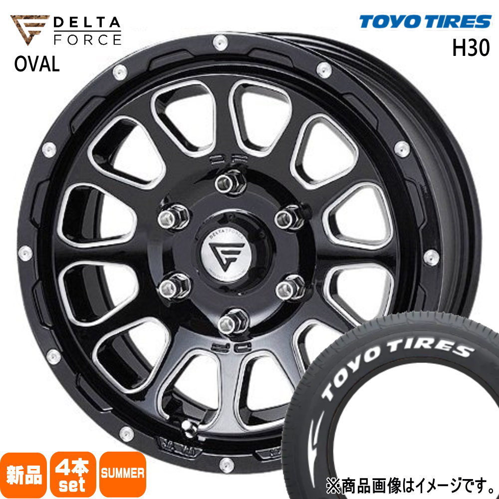 215/65R16 109/107R LT エイチサンジュウ H30 トーヨータイヤ TOYOTIRES 新品 夏用 サマータイヤ ホイール 4本セット DELTA FORCE OVAL 16&times;7.0+38 6/139.7｜タイヤショップ78