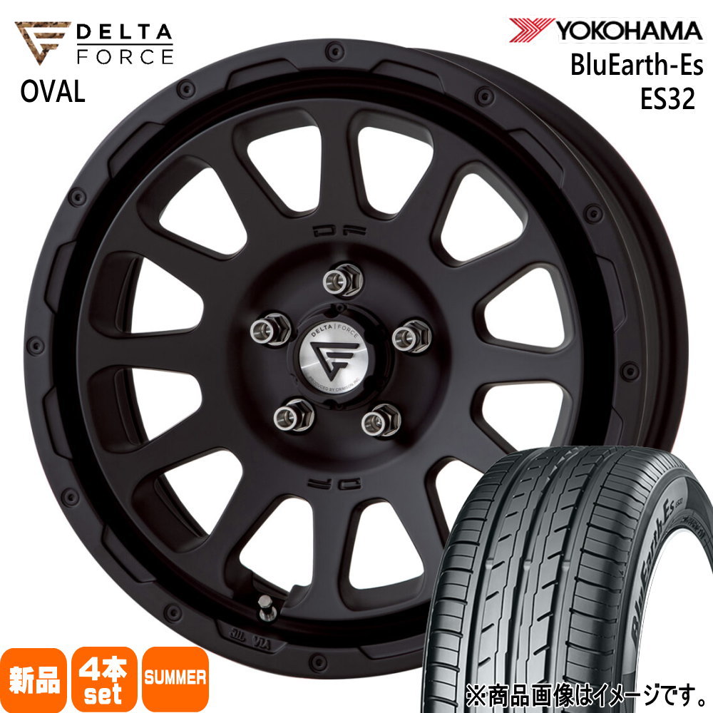 225/60R17 99H ブルーアース ES ES32 BluEarth-Es ES32 ヨコハマ YOKOHAMA 新品 夏用 サマータイヤ ホイール 4本セット DELTA FORCE OVAL 17×7.0+32 5/114.3|タイヤショップ78