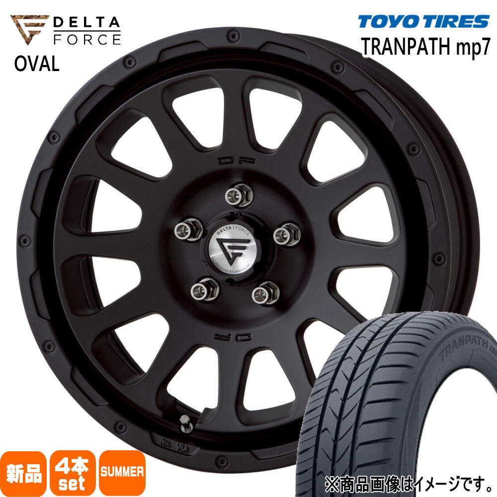 205/60R16 トランパス mp7 TRANPATH mp7 トーヨータイヤ TOYOTIRES 新品 夏用 サマータイヤ ホイール 4本セット DELTA FORCE OVAL 16&times;7.0+42 5/114.3｜タイヤショップ78