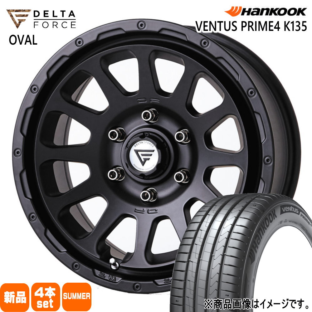 215/65R16 102H XL ベンタス プライム4 K135A Ventus Prime4 K135A ハンコック HANKOOK 新品 夏用 サマータイヤ ホイール 4本セット DELTA FORCE OVAL 16&times;7.0+38 6/139.7｜タイヤショップ78 111,100円