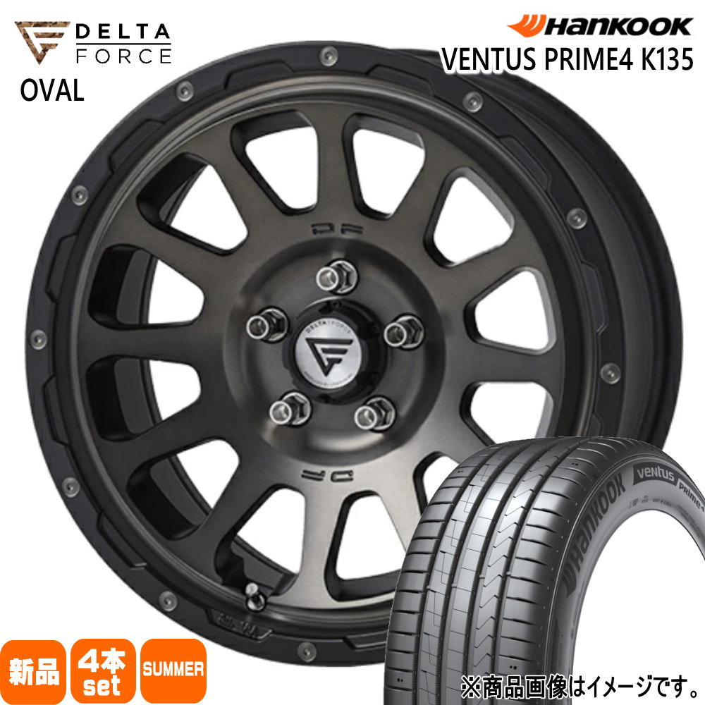 215/65R16 102H XL ベンタス プライム4 K135A Ventus Prime4 K135A ハンコック HANKOOK 新品 夏用 サマータイヤ ホイール 4本セット DELTA FORCE OVAL 16×7.0+42 5/114.3|タイヤショップ78