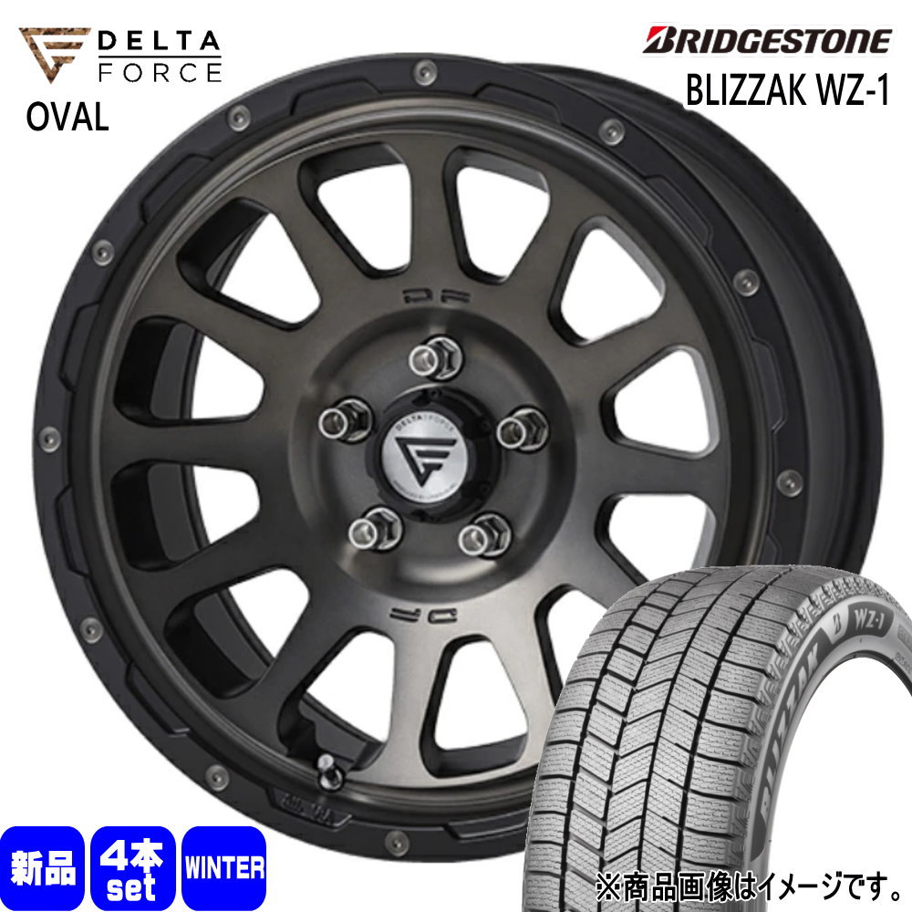 215/70R16 100Q ブリザック WZ1 BLIZZAK WZ-1 ブリヂストン BRIDGESTONE 新品 冬用 スタッドレスタイヤ ホイール 4本セット DELTA FORCE OVAL 16×7.0+35 5/114.3|タイヤショップ78