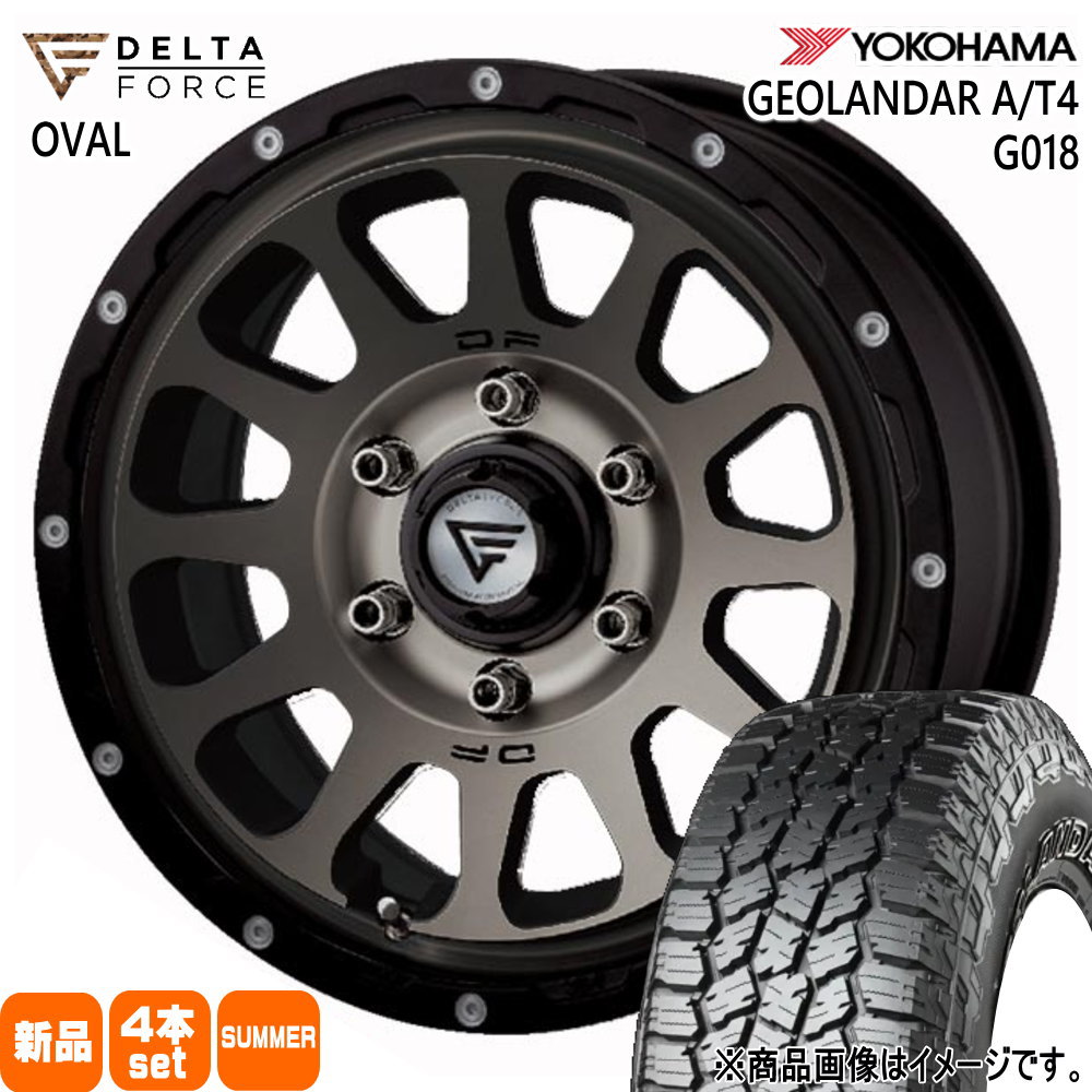 215/70R16 100H ジオランダー AT4 G018 GEOLANDAR A/T4 G018 ヨコハマ YOKOHAMA 新品 夏用 サマータイヤ ホイール 4本セット DELTA FORCE OVAL 16&times;7.0+38 6/139.7｜タイヤショップ78