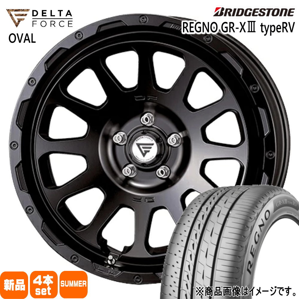 225/60R18 100H レグノ GRX3 タイプRV REGNO GR-X3 type RV ブリヂストン BRIDGESTONE 新品 夏用 サマータイヤ ホイール 4本セット DELTA FORCE OVAL 18&times;8.0+38 5/114.3｜タイヤショップ78
