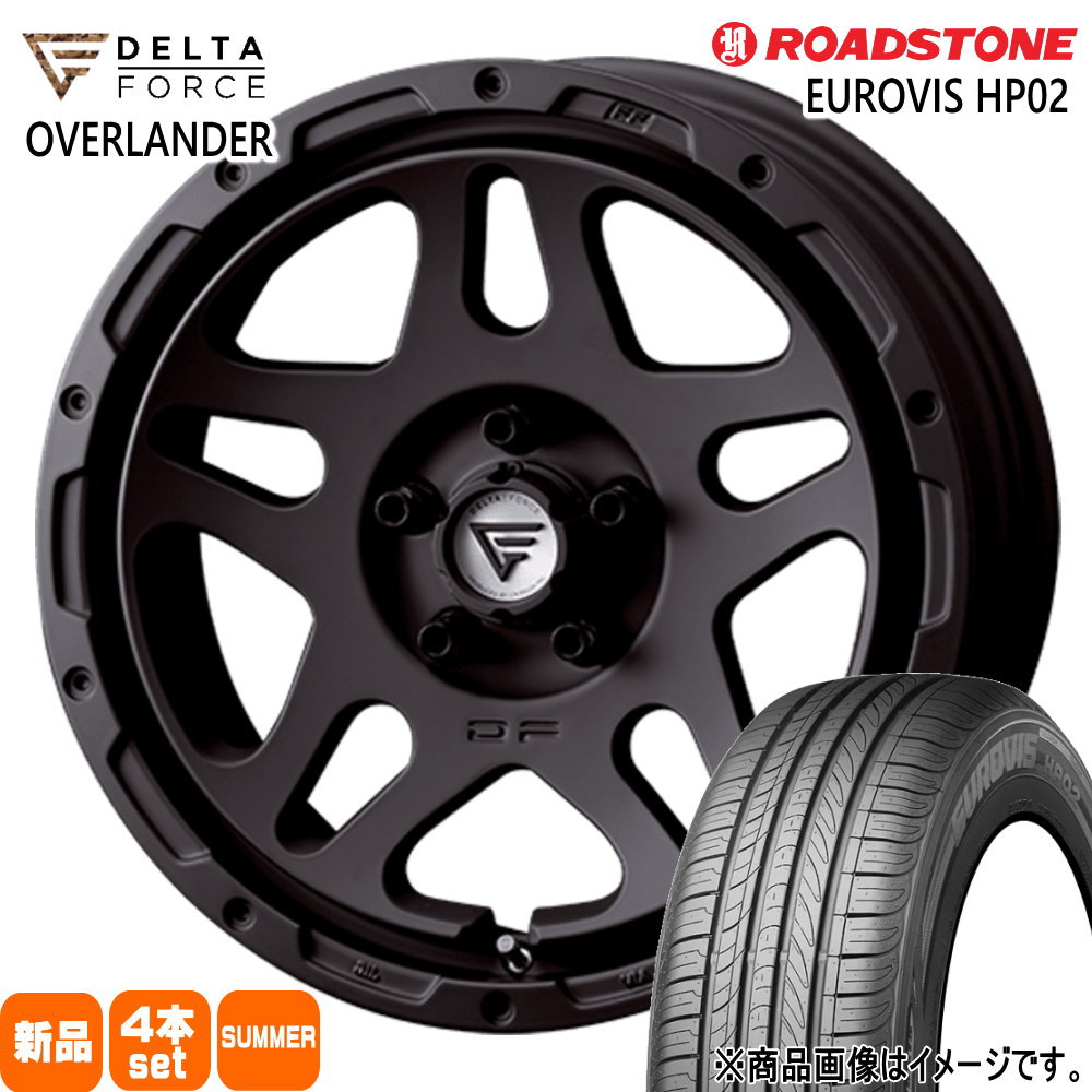 225/60R17 99V ユーロビズ HP02 EUROVIS HP02 ロードストーン ROADSTONE 新品 夏用 サマータイヤ ホイール 4本セット DELTA FORCE OVERLANDER 17&times;7.0+32 5/114.3｜タイヤショップ78