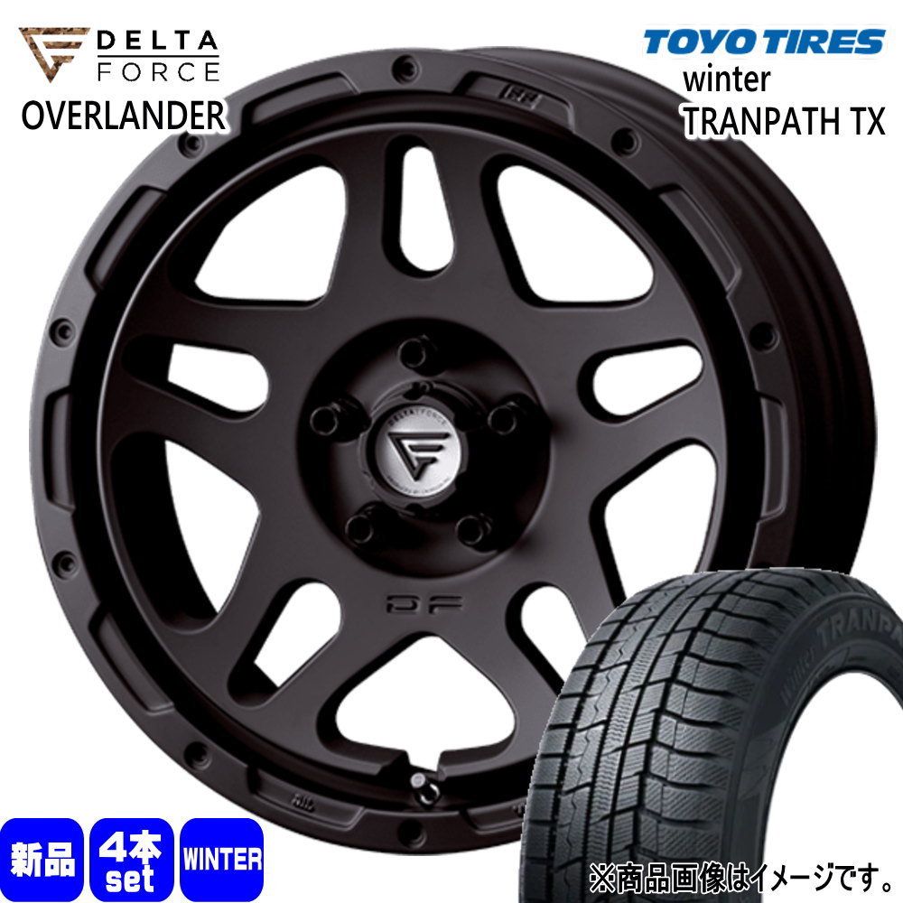 225/65R17 102Q ウィンタートランパス TX WinterTRANPATH TX トーヨータイヤ TOYOTIRES 新品 冬用 スタッドレスタイヤ ホイール 4本セット DELTA FORCE OVERLANDER 17×7.0+32 5/114.3|タイヤショップ78