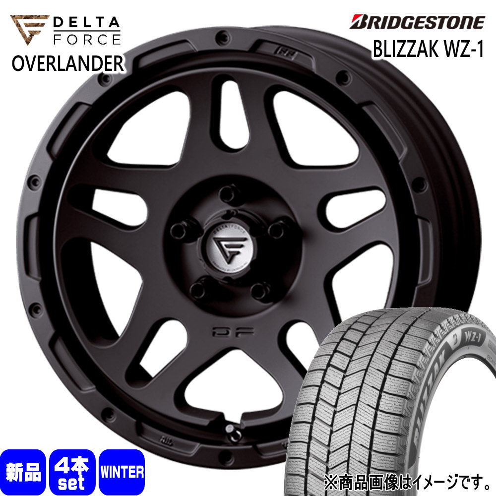 215/70R16 100Q ブリザック WZ1 BLIZZAK WZ-1 ブリヂストン BRIDGESTONE 新品 冬用 スタッドレスタイヤ ホイール 4本セット DELTA FORCE OVERLANDER 16&times;7.0+26 5/114.3｜タイヤショップ78