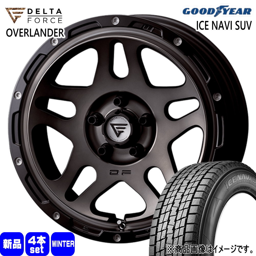 215/65R16 98Q アイスナビ SUV ICE NAVI SUV グッドイヤー GOODYEAR 新品 冬用 スタッドレスタイヤ ホイール 4本セット DELTA FORCE OVERLANDER 16×7.0+35 5/114.3|タイヤショップ78