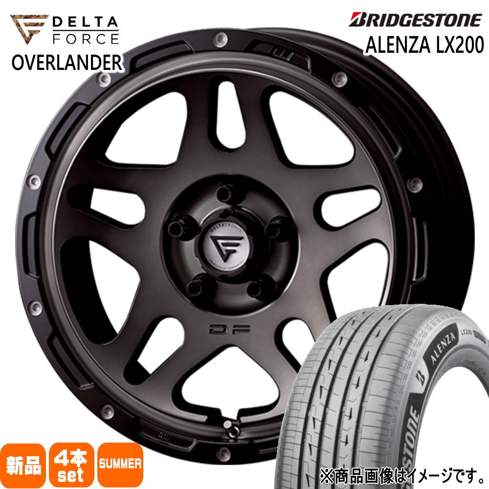225/65R17 102H アレンザ LX200 ALENZA LX200 ブリヂストン BRIDGESTONE 新品 夏用 サマータイヤ ホイール 4本セット DELTA FORCE OVERLANDER 17×7.0+32 5/114.3|タイヤショップ78