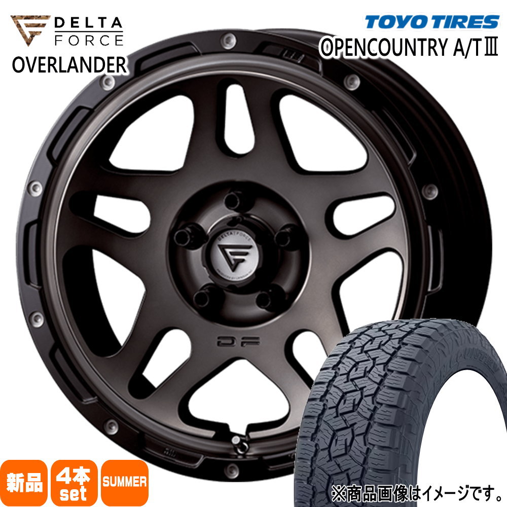 215/70R16 100T オープンカントリー AT3 OPENCOUNTRY A/T3 トーヨータイヤ TOYOTIRES 新品 夏用 サマータイヤ ホイール 4本セット DELTA FORCE OVERLANDER 16&times;7.0+26 5/114.3｜タイヤショップ78