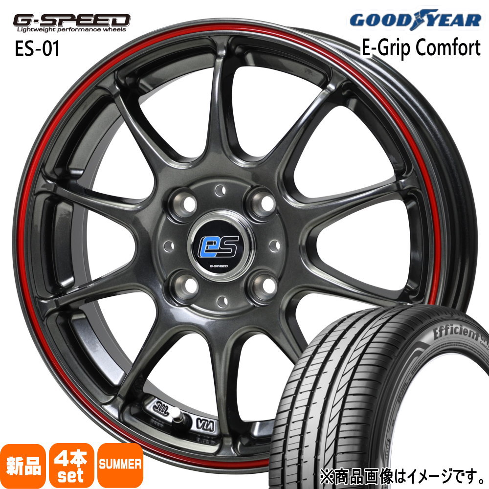 165/45R16 74V XL エフィシェントグリップ コンフォート EfficientGrip Comfort グッドイヤー GOODYEAR 新品 夏用 サマータイヤ ホイール 4本セット HOT STUFF CORPORATION G・speed es-01 eco style 16&times;6.0+43 4/100 16インチ｜タイヤショップ78