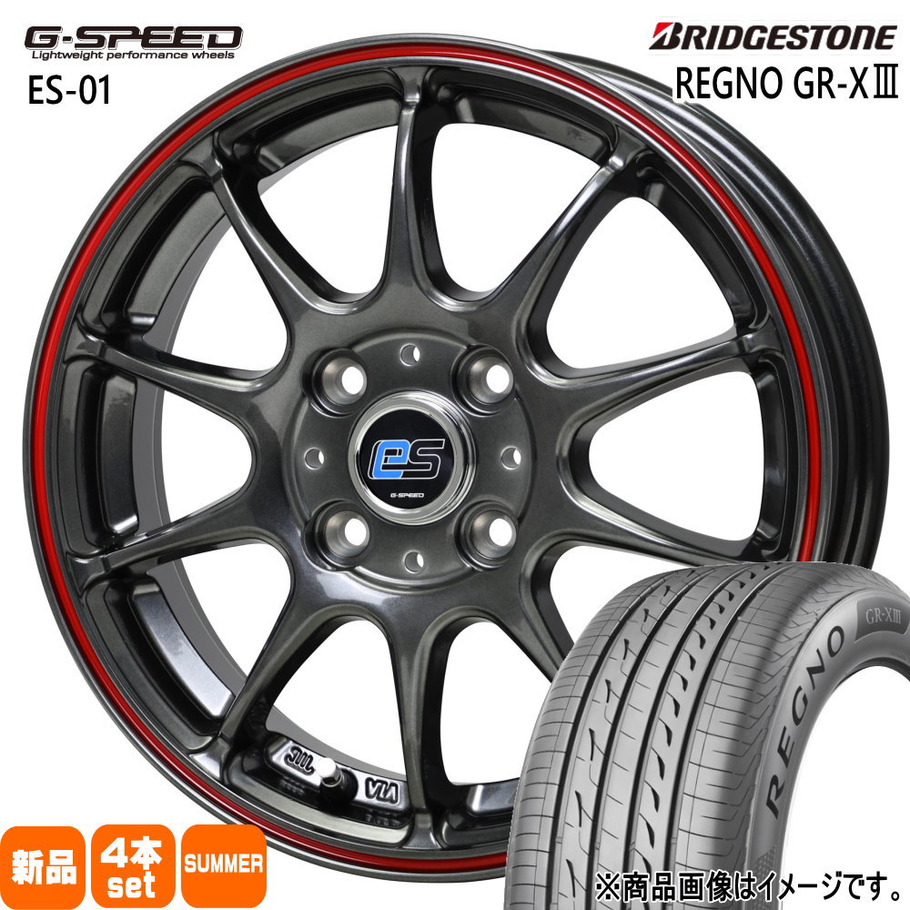 185/60R16 86H レグノ GRX3 REGNO GR-X3 ブリヂストン BRIDGESTONE 新品 夏用 サマータイヤ ホイール 4本セット HOT STUFF CORPORATION G・speed es-01 eco style 16&times;6.0+43 4/100 16インチ｜タイヤショップ78