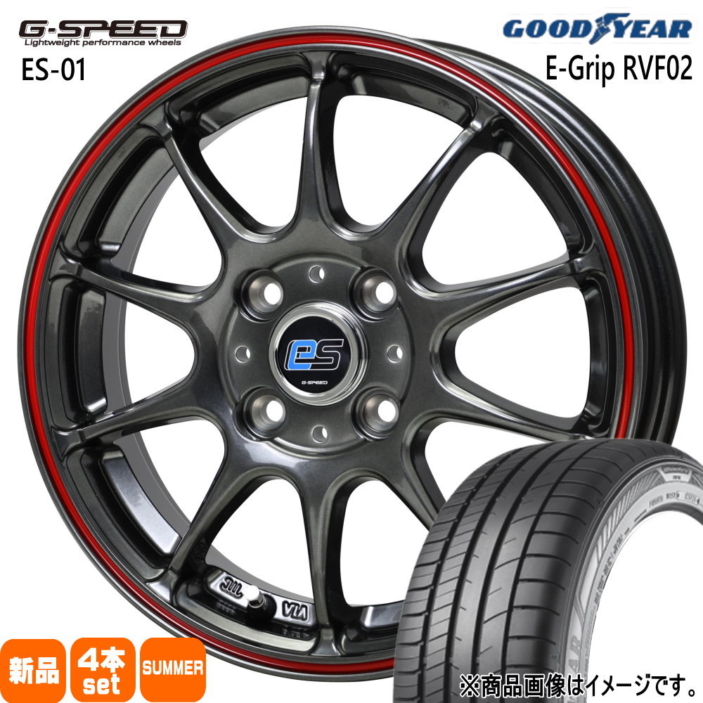 155/65R14 75H エフィシェントグリップ RVF02 EfficentGrip RVF02 グッドイヤー GOODYEAR 新品 夏用 サマータイヤ ホイール 4本セット HOT STUFF CORPORATION G・speed es-01 eco style 14&times;4.5+45 4/100 14インチ｜タイヤショップ78