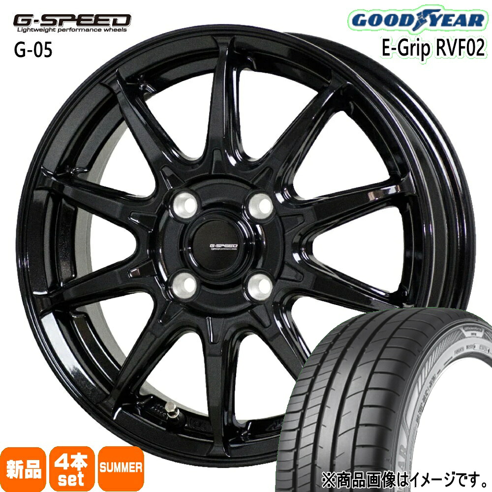 185/60R15 84H エフィシェントグリップ RVF02 EfficentGrip RVF02 グッドイヤー GOODYEAR 新品 夏用 サマータイヤ ホイール 4本セット HOT STUFF CORPORATION G・speed G-05 15×5.5+45 4/100 15インチ|タイヤショップ78