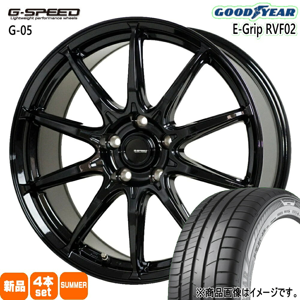 225/50R18 99V エフィシェントグリップ RVF02 EfficentGrip RVF02 グッドイヤー GOODYEAR 新品 夏用 サマータイヤ ホイール 4本セット HOT STUFF CORPORATION G・speed G-05 18×8.0+42 5/114.3 18インチ|タイヤショップ78