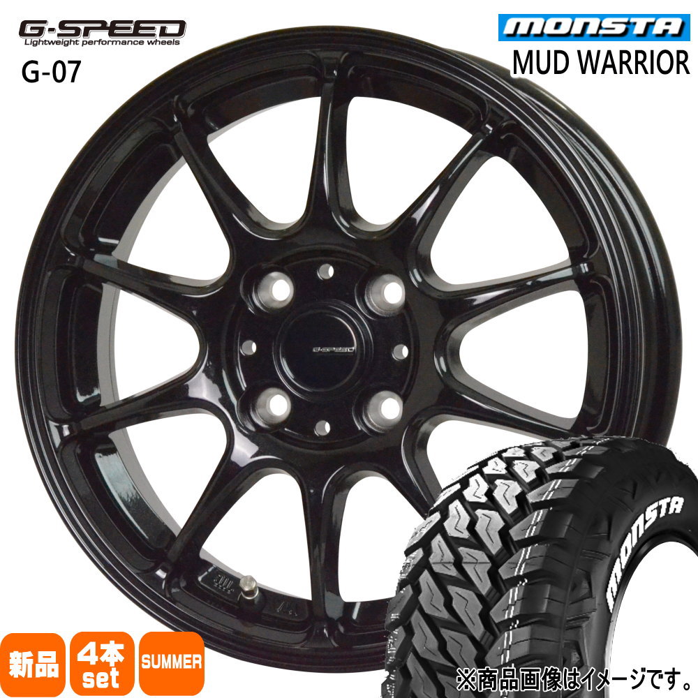 215/70R16 107/105Q LT マッドウォーリア MUD WARRIOR モンスタ MONSTA 新品 夏用 サマータイヤ ホイール 4本セット HOT STUFF CORPORATION G・speed G-07 16×6.0+43 4/100 16インチ|タイヤショップ78