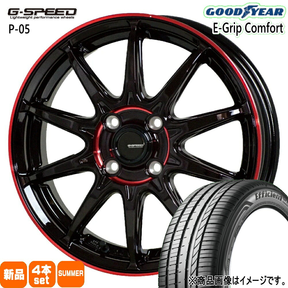 175/65R15 84H エフィシェントグリップ コンフォート EfficientGrip Comfort グッドイヤー GOODYEAR 新品 夏用 サマータイヤ ホイール 4本セット HOT STUFF CORPORATION G・speed P-05R 15×5.5+45 4/100 15インチ|タイヤショップ78