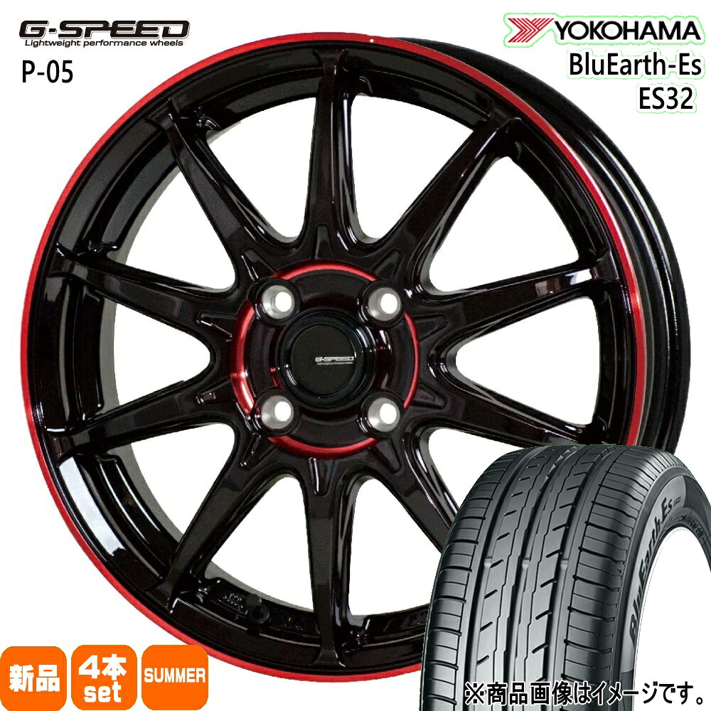 195/60R16 89H ブルーアース ES ES32 BluEarth-Es ES32 ヨコハマ YOKOHAMA 新品 夏用 サマータイヤ ホイール 4本セット HOT STUFF CORPORATION G・speed P-05R 16×5.5+50 4/100 16インチ|タイヤショップ78
