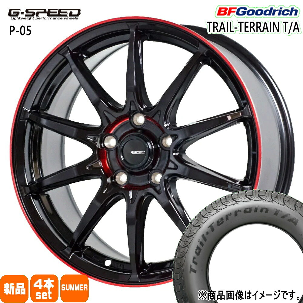 225/55R18 102H XL トレイルテレーン T/A TRAIL-TERRAIN T/A BFグッドリッチ BF.Goodrich 新品 夏用 サマータイヤ ホイール 4本セット HOT STUFF CORPORATION G・speed P-05R 18&times;7.0+48 5/100 18インチ｜タイヤショップ78