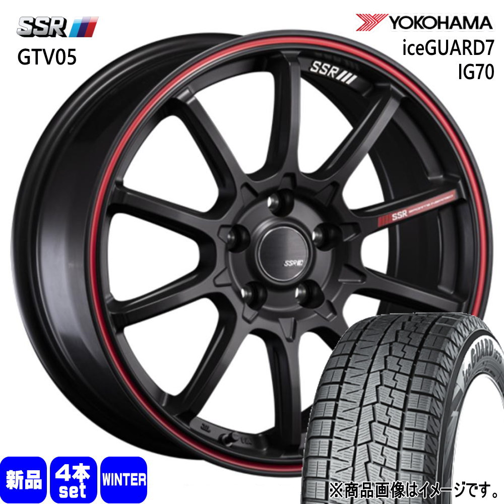 205/40R17 84Q XL アイスガード7 IG70 iceGUARD7 IG70 ヨコハマ YOKOHAMA 新品 冬用 スタッドレスタイヤ ホイール 4本セット SSR GTV05 17×7.0+42 4/100|タイヤショップ78