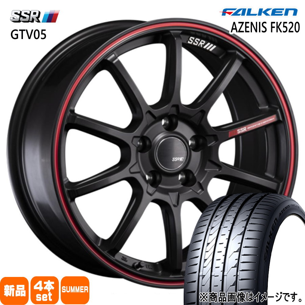235/50R18 101Y XL アゼニス FK520 AZENIS FK520 ファルケン FALKEN 新品 夏用 サマータイヤ ホイール 4本セット SSR GTV05 18×8.0+38 5/114.3|タイヤショップ78
