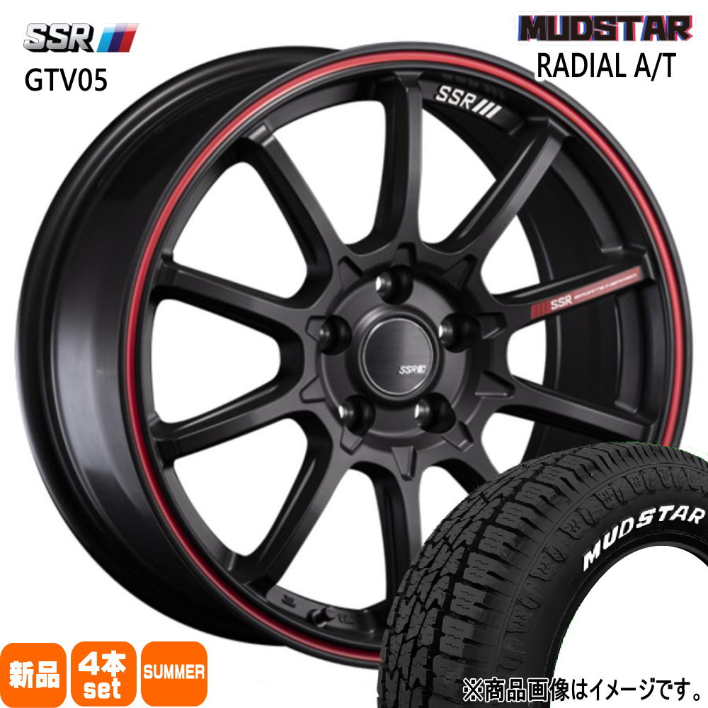 225/55R18 98T ラジアル AT RADIAL AT マッドスター MUDSTAR 新品 夏用 サマータイヤ ホイール 4本セット SSR GTV05 18&times;8.0+38 5/114.3｜タイヤショップ78