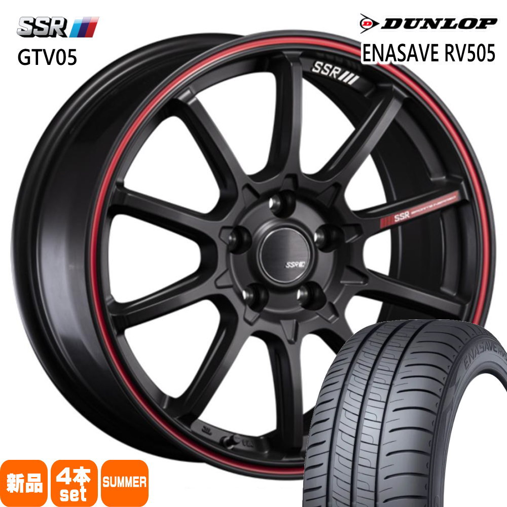 215/45R17 91W XL エナセーブ RV505 ENASAVE RV505 ダンロップ DUNLOP 新品 夏用 サマータイヤ ホイール 4本セット SSR GTV05 17&times;7.0+42 5/114.3｜タイヤショップ78