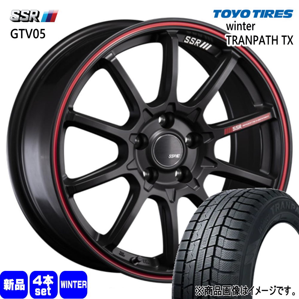 215/50R18 92Q ウィンタートランパス TX WinterTRANPATH TX トーヨータイヤ TOYOTIRES 新品 冬用 スタッドレスタイヤ ホイール 4本セット SSR GTV05 18&times;8.0+38 5/114.3｜タイヤショップ78