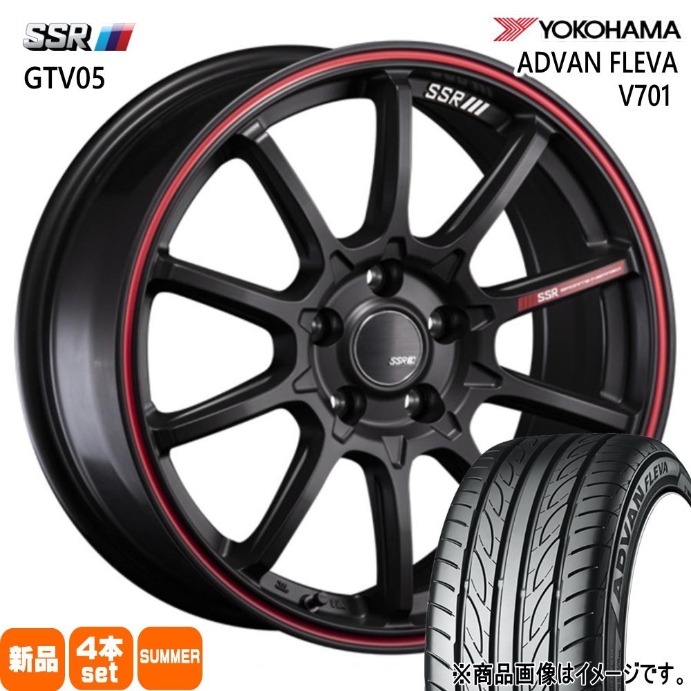 215/40R18 89W XL アドバン フレバ V701 ADVAN FLEVA V701 ヨコハマ YOKOHAMA 新品 夏用 サマータイヤ ホイール 4本セット SSR GTV05 18×7.5+45 5/114.3|タイヤショップ78