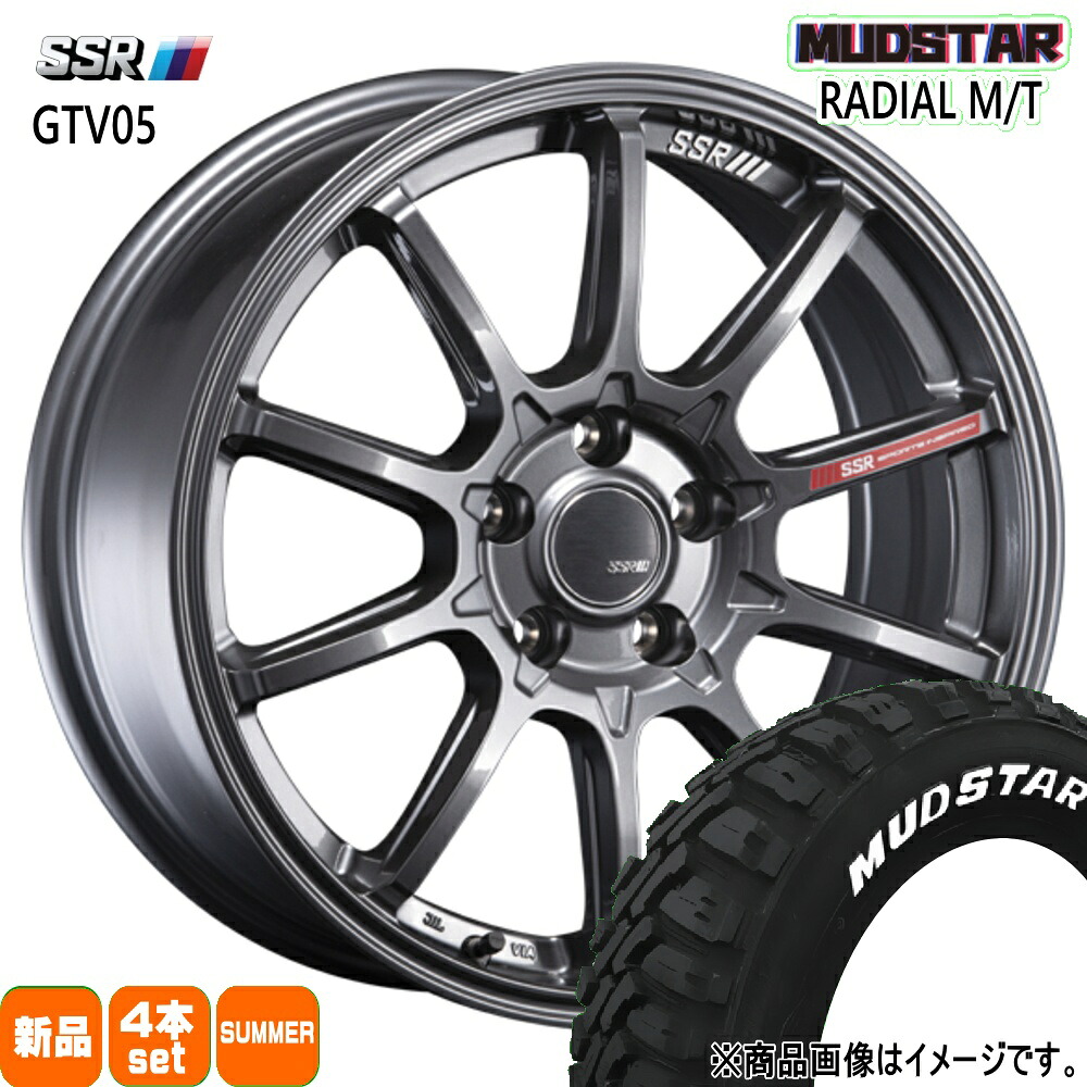 165/65R15 81S ラジアル MT RADIAL MT マッドスター MUDSTAR 新品 夏用 サマータイヤ ホイール 4本セット SSR GTV05 15&times;5.0+45 4/100｜タイヤショップ78 91,295円