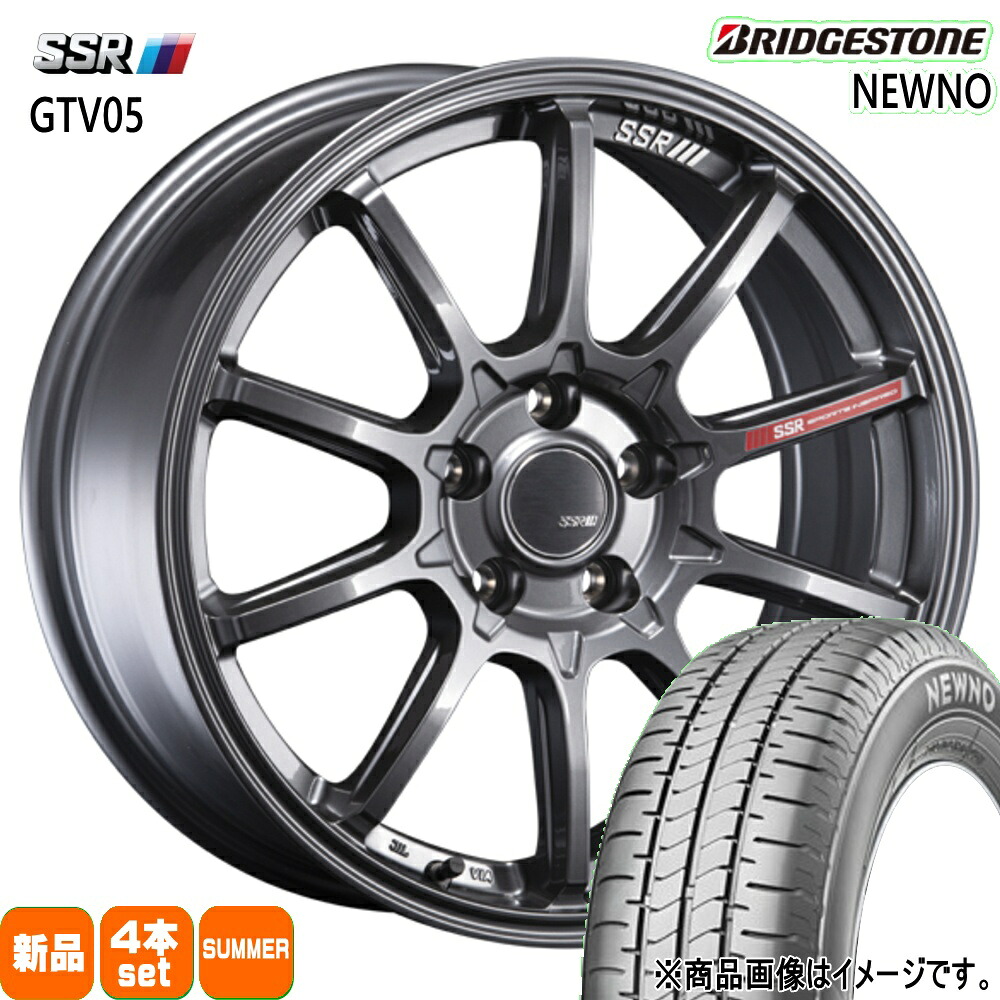 165/65R15 81S ニューノ NEWNO ブリヂストン BRIDGESTONE 新品 夏用 サマータイヤ ホイール 4本セット SSR GTV05 15&times;5.0+45 4/100｜タイヤショップ78