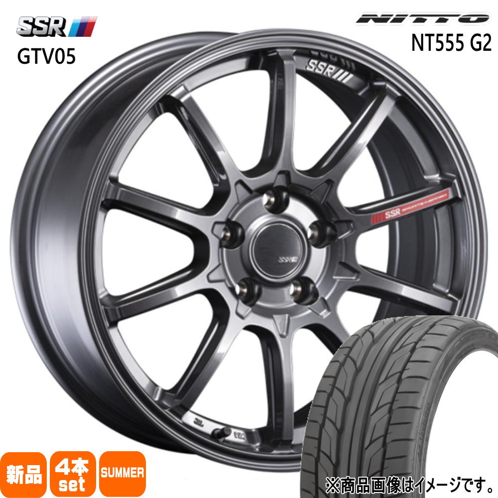 225/40R18 92Y XL エヌティー ゴーゴーゴ ジーツー NT555G2 ニットー NITTO 新品 夏用 サマータイヤ ホイール 4本セット SSR GTV05 18×7.5+45 5/114.3|タイヤショップ78