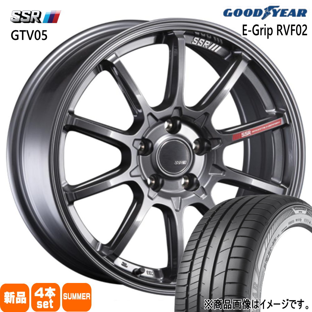 225/40R19 93W エフィシェントグリップ RVF02 EfficentGrip RVF02 グッドイヤー GOODYEAR 新品 夏用 サマータイヤ ホイール 4本セット SSR GTV05 19×8.0+45 5/114.3|タイヤショップ78