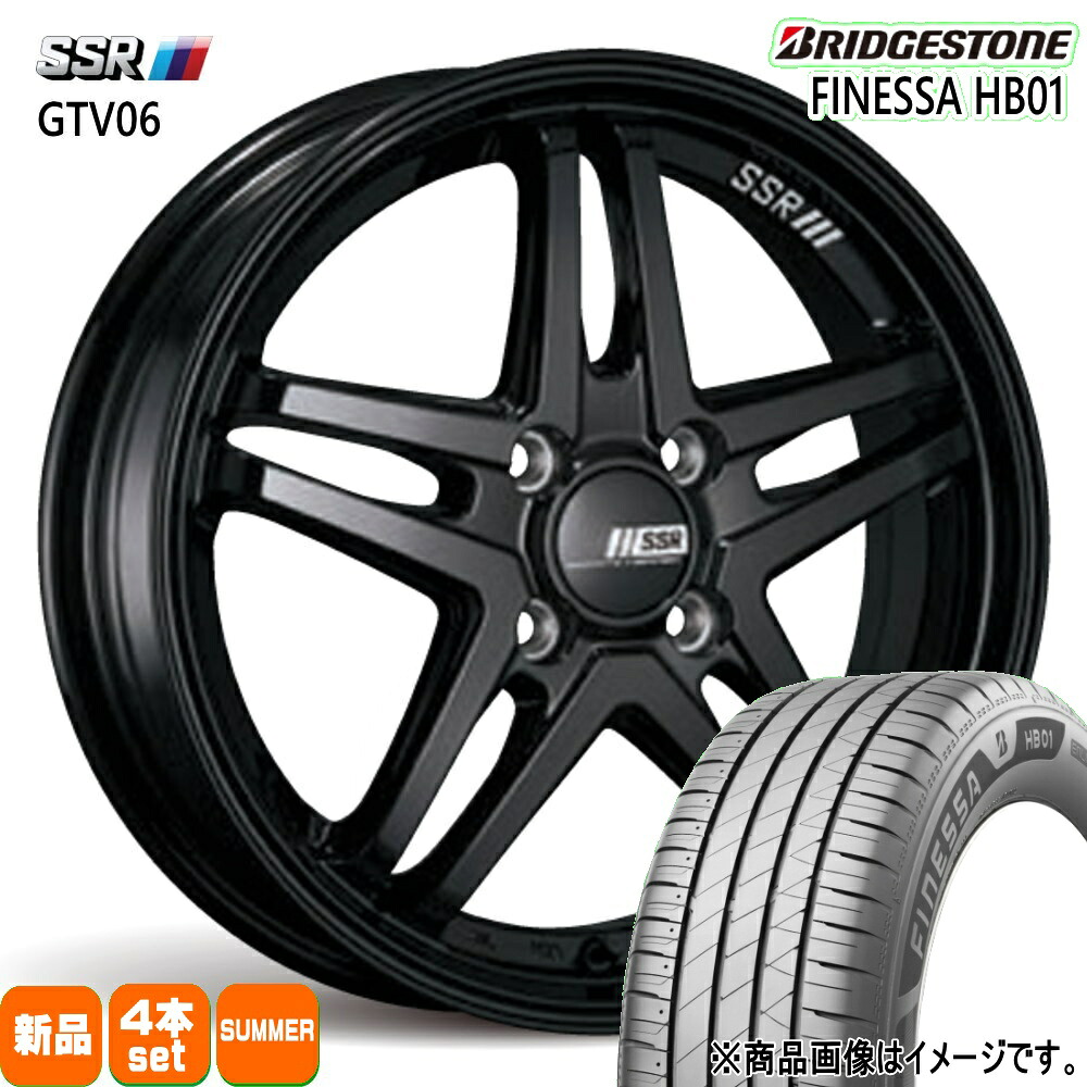195/55R16 91V XL フィネッサ HB01 FINESSA HB01 ブリヂストン BRIDGESTONE 新品 夏用 サマータイヤ ホイール 4本セット SSR GTV06 16&times;6.0+45 4/100｜タイヤショップ78