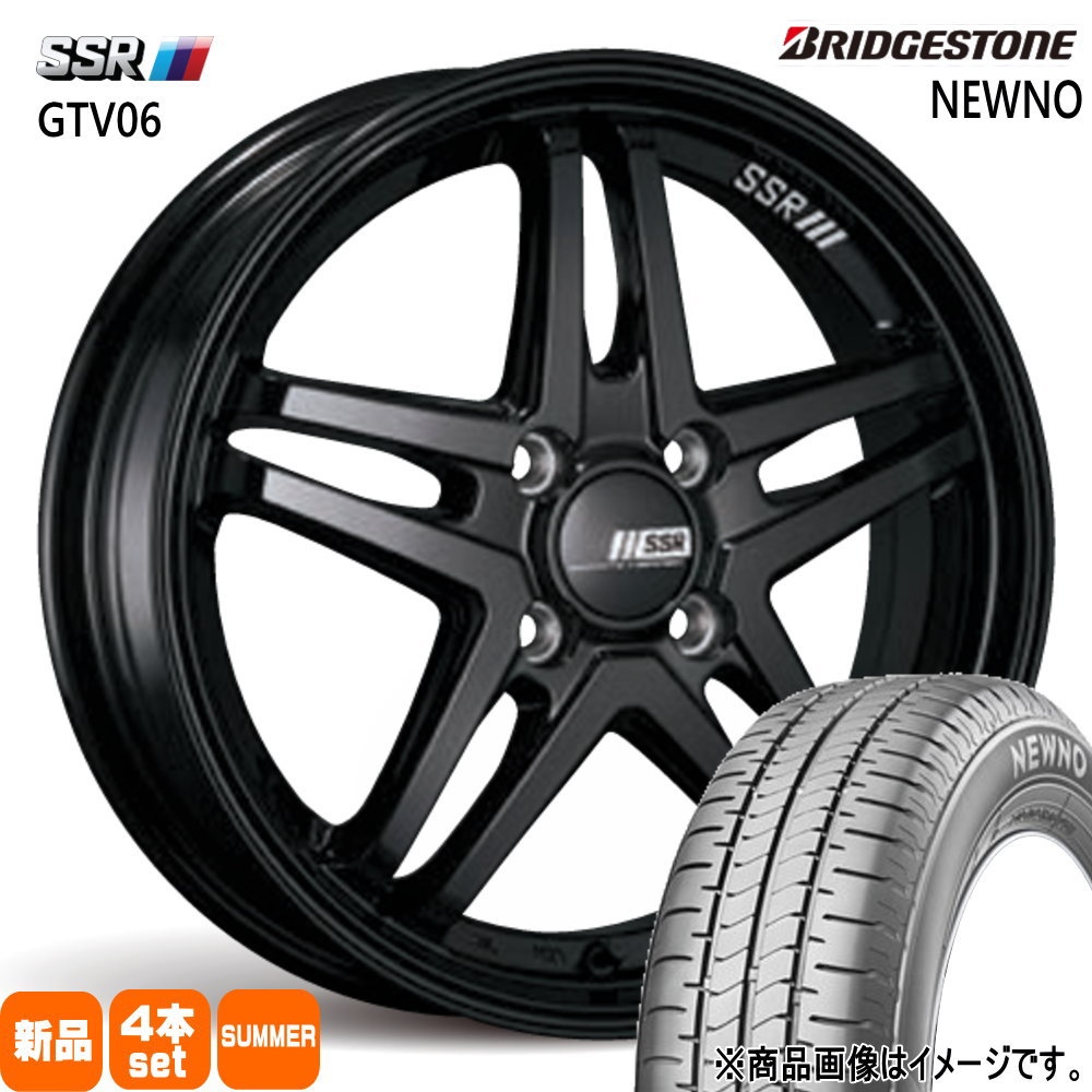 195/45R16 84V XL ニューノ NEWNO ブリヂストン BRIDGESTONE 新品 夏用 サマータイヤ ホイール 4本セット SSR GTV06 16×6.0+45 4/100|タイヤショップ78
