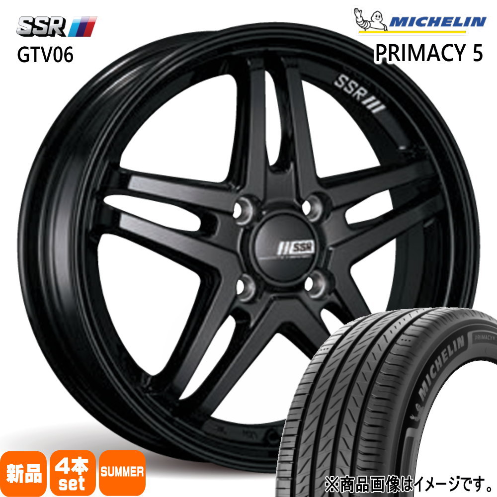 205/50R17 93W XL プライマシー5 RIMACY 5 ミシュラン MICHELIN 新品 夏用 サマータイヤ ホイール 4本セット SSR GTV06 17×7.0+42 4/100|タイヤショップ78